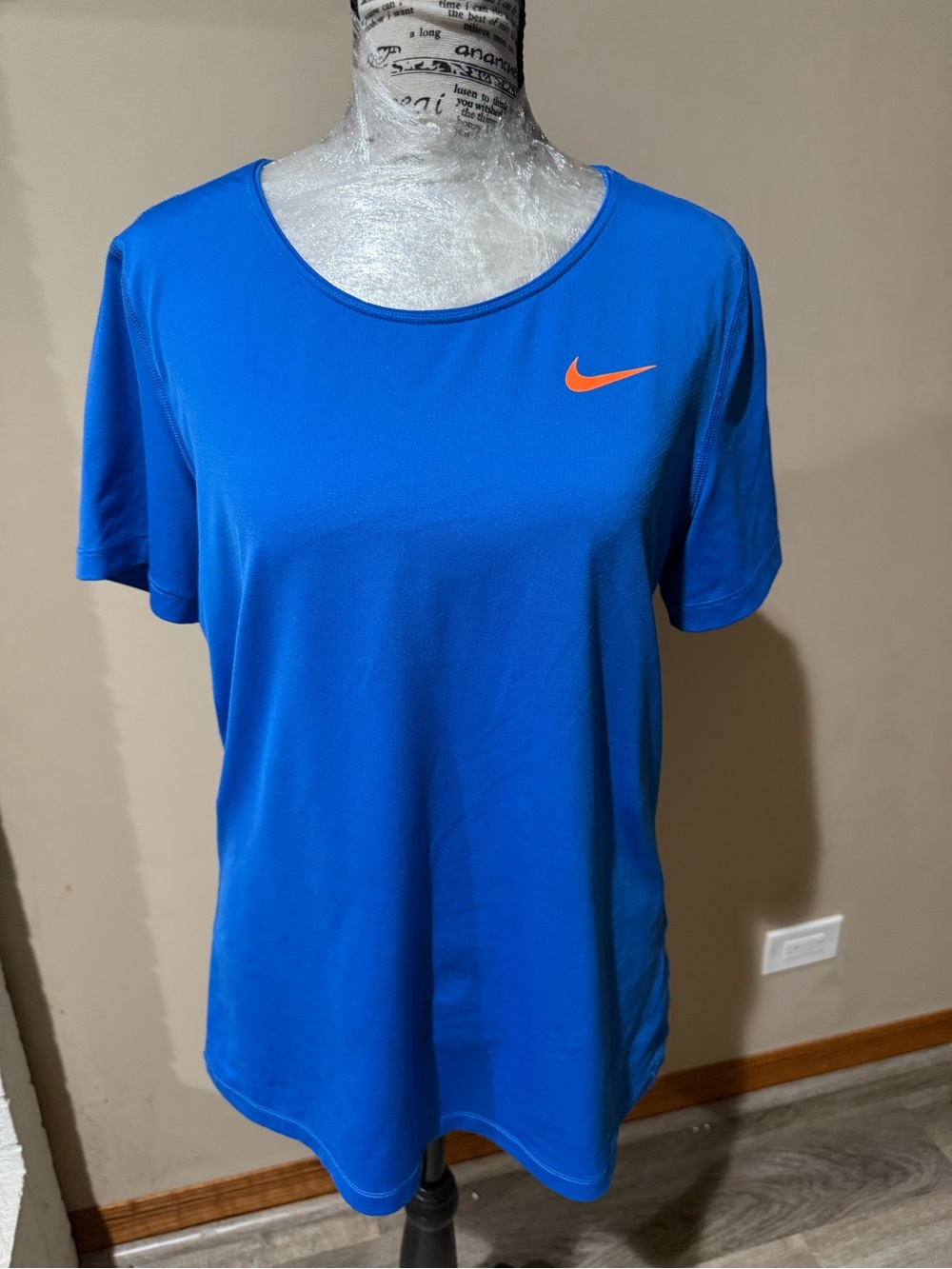 Nike Women's Royal Blue Short-Sleeve Tee with Orange Swoosh